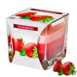 Świeca zapachowa TRUSKAWKA w szkle trójkolorowa 32 h