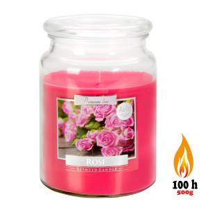 Świeca zapachowa w szkle Róża BISPOL 100 h 
