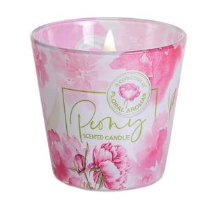 Świeca zapachowa w szkle PIWONIA Royal Pink