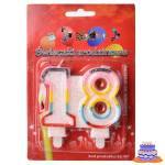 Świeca urodzinowa 18 tęczowa na tort 