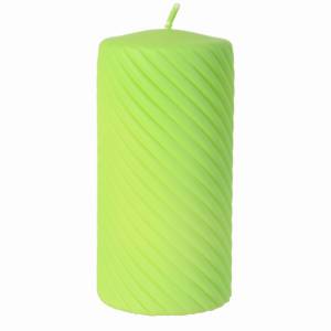 Świeca ozdobna CAROLINE Walec Średni zielony mat 