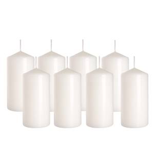 8x Świece walec biała 50/100 palenie 20h BISPOL 