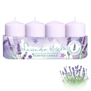 Świeca zapachowa 4szt.  Lavender 10h 40x70 