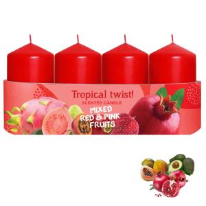 Świeca zapachowa 4szt.  Tropical Twist Red 10h 40x70 