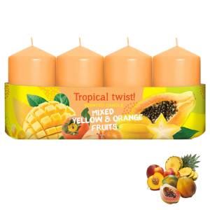 Świeca zapachowa 4szt.  Tropical Twist Yellow 10h 40x70