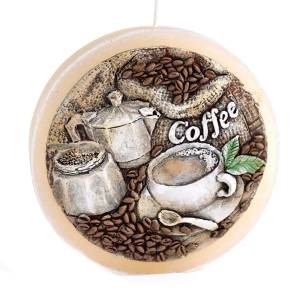 Świeca zapachowa Kawa  Krazek kremowy 14 cm  