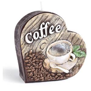 Świeca zapachowa Kawa Serce brazowy 12 cm  