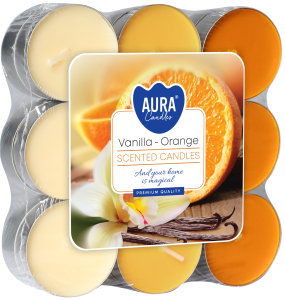 ŚWIECE ZAPACHOWE TEALIGHTY Podgrzewacze zapachowe 4H 6SZT. WANILIA POMARAŃCZA