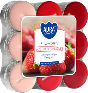 ŚWIECE ZAPACHOWE TEALIGHTY Podgrzewacze zapachowe 4H 6SZT. TRUSKAWKA