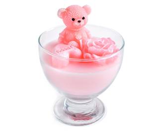 Świeca MIŚ W PUCHARKU różowy