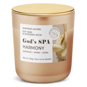 God's Spa  HARMONY LID ŚWIECA ZAPACHOWA , DREWNIANY KNOT