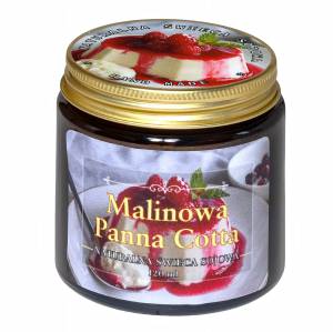 MALINOWA PANNA COTTA  Świeca zapachowa sojowa 120 ml 