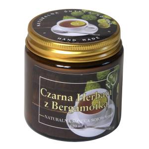 CZARNA HERBATA z BERGAMOTKĄ Świeca zapachowa sojowa 120 ml 
