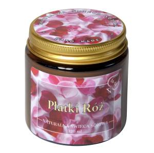 PŁATKI RÓŻ Świeca zapachowa sojowa 120 ml