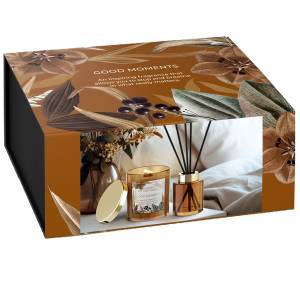 Prezent Gift Box zapach GOOD MOMENTS  dyfuzor i świeca zapachowa elegancja