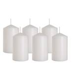 6x Świece walec biały 60/100 palenie 30h BISPOL
