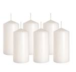 6x Świece  walec biały 60/120 palenie 38h BISPOL zestaw
