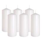 6x Świece walec biała 60/150 palenie 48h BISPOL