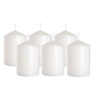 6x Świece walec biały 70/100 palenie 44h BISPOL
