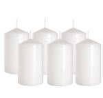 6x Świece  walec biały 70/120 palenie 50h BISPOL zestaw