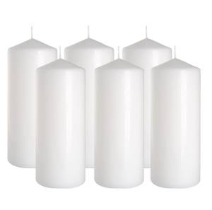 Świece 6 sztuk  walec biała 80/200 palenie 90h BISPOL zestaw