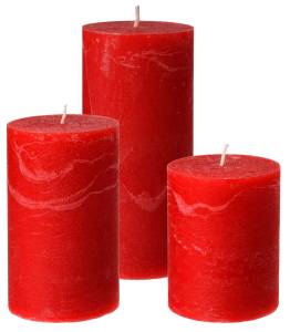Zestaw  Świece Rustic czerwony