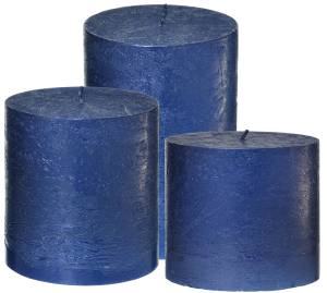 Zestaw MAXI  Świece Rustic  Zielony Metalik szer 9cm