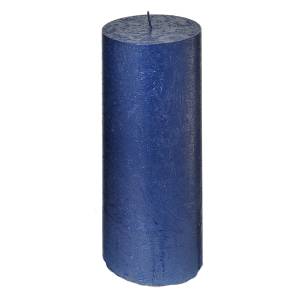  Świeca Rustic Walec granatowy metalik 15 cm 