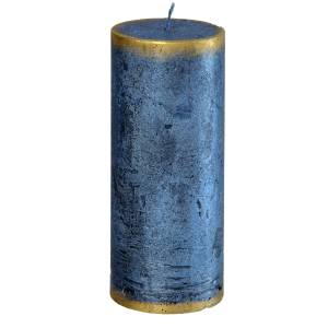  Świeca Rustic  Walec 15 cm Niebieski Patyna