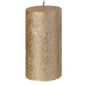  Świeca Rustic Walec zloty metalik 15 cm  